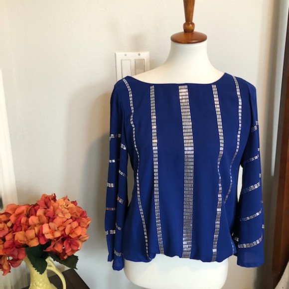 Alfani Royal Blue Silver Stud - Sz 4 - Picture 1 of 6